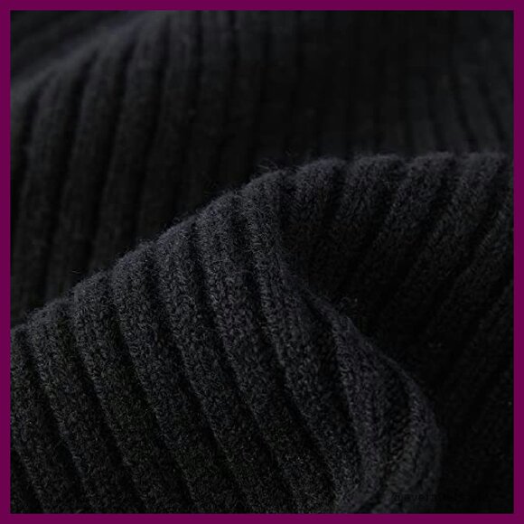 Merino Wool Cuff Beanie Unisex Warm Winter Cap Stretchy Knitted Cozy main image 7